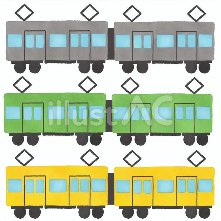 電車　通勤　乗り物 通学電車,満員電車,通勤電車のイラスト素材