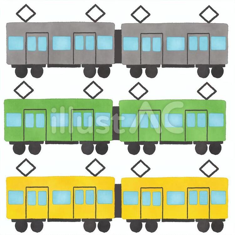 電車 通学電車,満員電車,通勤電車のイラスト素材