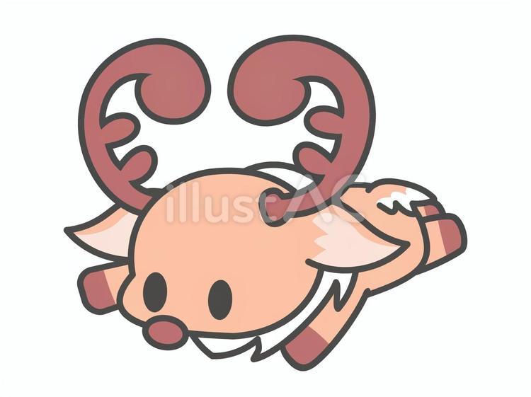 やる気の無いトナカイ トナカイ,動物,クリスマスのイラスト素材