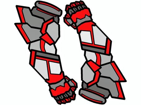 ガントレットのアイコン『赤』 ガントレット,鎧,腕用,装備,防具,頑丈,両腕,モチーフ,カラー,ゲームのイラスト素材