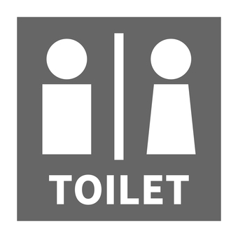 トイレマーク グレー 男性,女性,トイレ,マーク,便所,洗面所,サイン,休憩,お手洗い,性別のイラスト素材