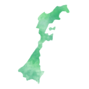 Watercolor style Ishikawa prefecture, ishikawa prefecture, central place, map, JPG and PNG