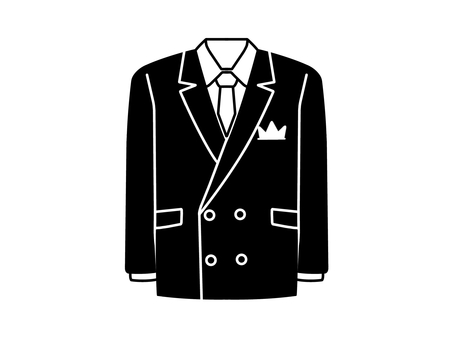 スーツ スーツ,礼服,冠婚葬祭,上着,背広,正装,ダブル,ワイシャツ,カッターシャツ,ネクタイのイラスト素材