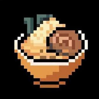 二郎系ラーメン　ドット絵 ドット絵,ピクセルアート,ドット,ラーメン,食べ物,二郎系ラーメン,二郎のイラスト素材
