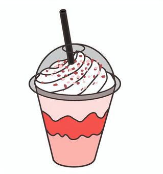 飲み物 飲み物,冷たい飲み物,生クリーム,フラッペ,赤,フローズンドリンクのイラスト素材