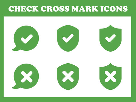 Illustration, icon, check, cross, 