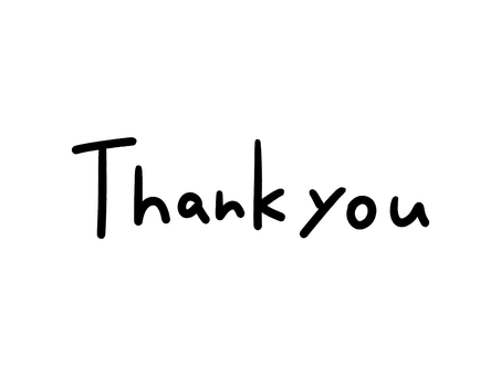 コロンとしたかわいいthank you thank,you,ありがとう,文字,手書き,筆文字,デザイン,メッセージ,メール,かわいいのイラスト素材