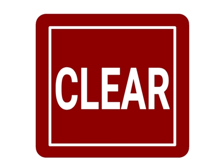 シール風イラスト〜CLEAR・赤〜 シール,ステッカー,スタンプ,clear,合格,透過,赤,四角,角丸,単色のイラスト素材