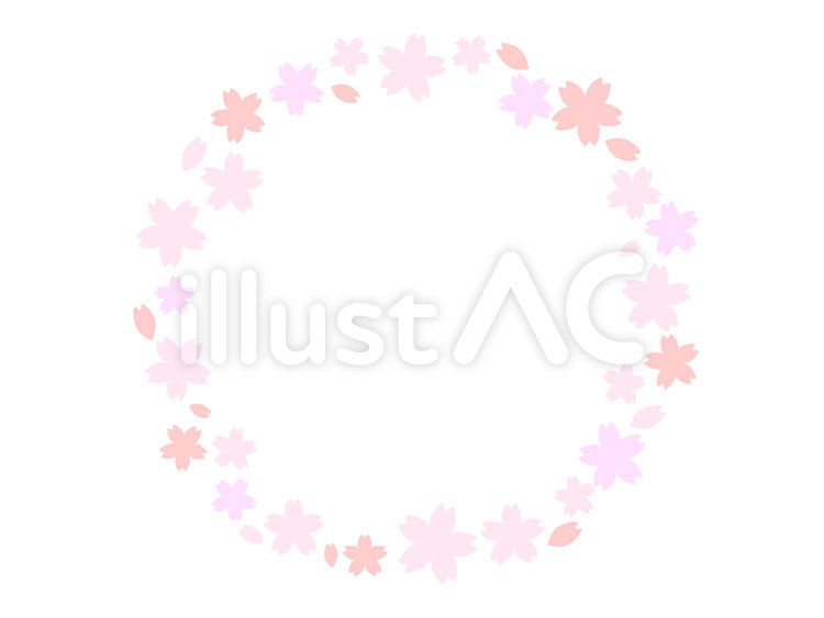 桜のフレーム丸1 桜,花びら,フレームのイラスト素材
