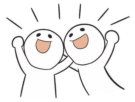 肩を組んで喜ぶ二人組 喜ぶ,喜び,嬉しい,ハッピー,肩組み,肩を組む,万歳,バンザイ,二人組,2人のイラスト素材