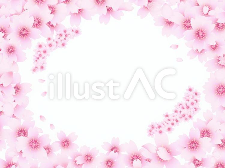 可愛い桜のフレーム2 桜,ソメイヨシノ,フレームのイラスト素材