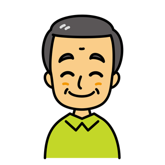 おじいさん　笑顔 おじいさん,笑顔,嬉しい,顔,喜ぶ,満足,ニコニコ,高齢者,ごきげん,シニアのイラスト素材