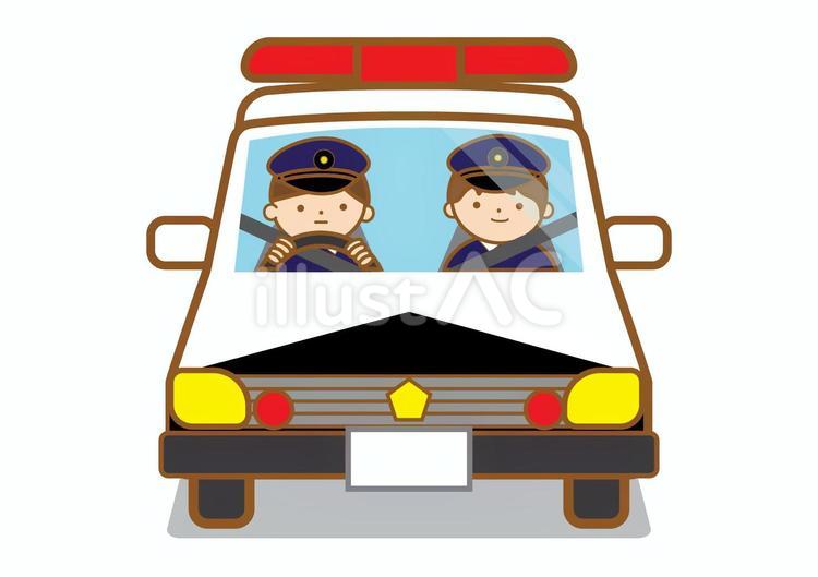 パトカーに乗る警察官 警察,警察官,おまわりさんのイラスト素材