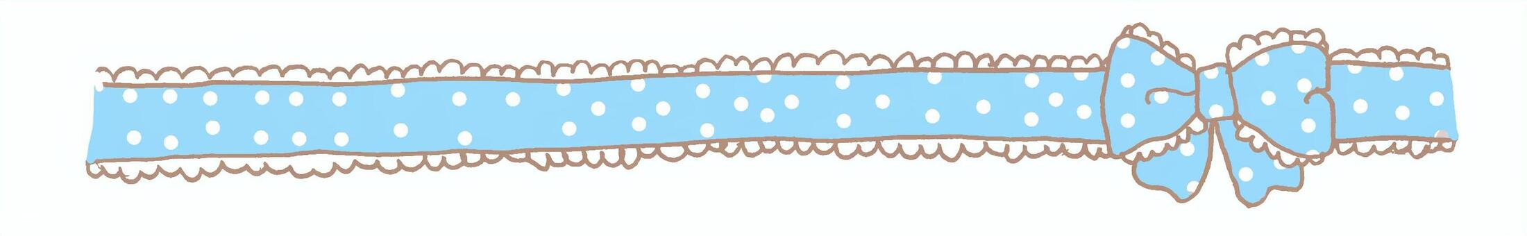 Ribbon (light blue dot), tiny, polka dot, race, JPG