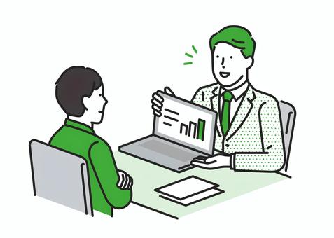 営業をする男性ビジネスシーン2 ビジネスマン,スーツ,ネクタイ,男,若い,人,ベクター,サラリーマン,ポーズ,日本人のイラスト素材