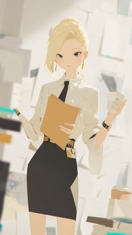 資料を手にしたビジネスウーマン
