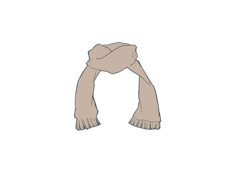 ナチュラルなブラウンのマフラー 冬,マフラー,防寒,ブラウン,シンプル,オシャレ,ファッション,生活,可愛い,ナチュラルのイラスト素材