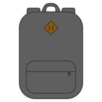 リュックサック(濃グレー、黒系) リュックサック,キャンプ,冒険,探検,バッグ,ファスナー,ポケット,登山,背負う,ファッションのイラスト素材