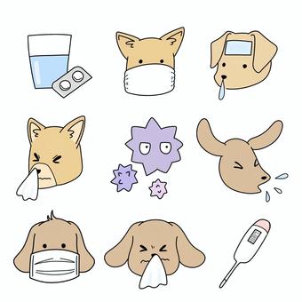 風邪の犬 風邪,風邪予防,冬,防寒,予防,対策,インフルエンザ,乾燥,コロナ,ウイルスのイラスト素材