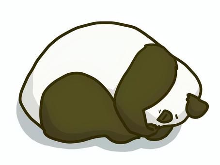 落ち込みパンダ パンダ,寝る,落ち込む,恥じらう,悩む,丸まる,全身,うつ伏せ,抱え込むのイラスト素材
