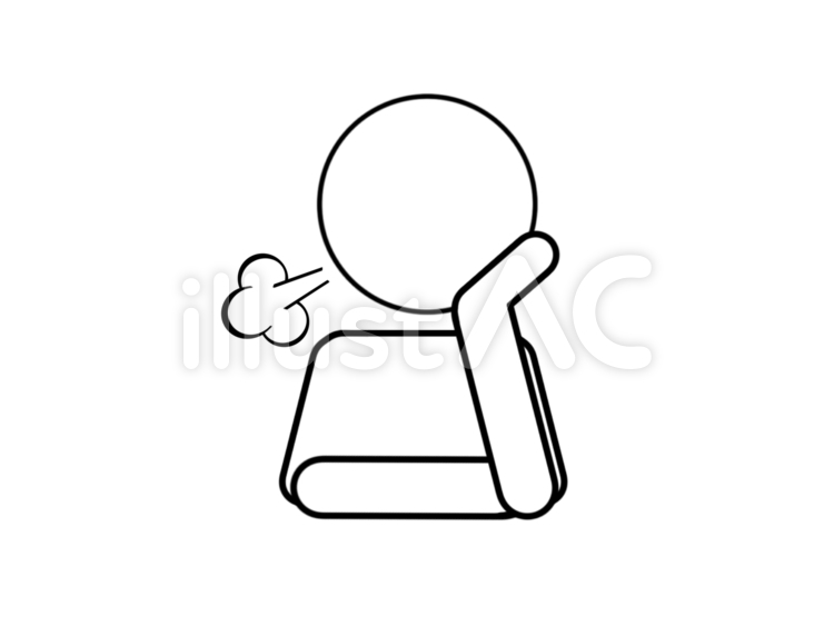 悩む　困る　ため息　頬杖　ピクトグラム 悩む,困る,ため息のイラスト素材