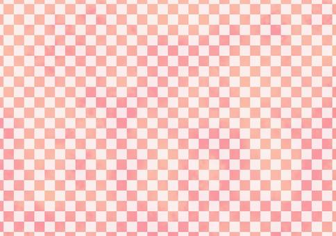 ピンクとオレンジの水彩市松模様 背景,背景素材,壁紙,模様,パターン柄,かわいい,シンプル,パターン,チェック柄,市松模様のイラスト素材