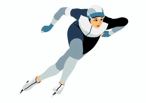女子スピードスケート選手4 スピードスケート,スケート,レーシングスーツ,ゴーグル,手袋,スケート靴,ブレード,スポーツ,アスリート,女性のイラスト素材