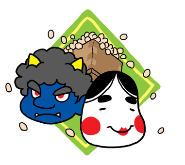 節分 節分 2月,豆まき,冬のイラスト素材