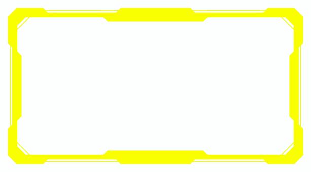 Cyberframe 7 Yellow, JPG and PNG Cyberframe 7 Yellow, cyber-, サイバーパンク, geometric, JPG and PNG