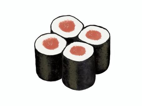 鉄火巻き(単品) 鉄火巻き(単品) 鉄火巻き,寿司,巻寿司,細巻き,和食,江戸前,食べ物,トロ,マグロ,海苔のイラスト素材