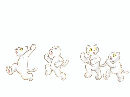かけっこする猫たち 猫,子猫,かけっこ,運動会,動物,デフォルメ,挿絵,手描き,なかよし,かわいいのイラスト素材