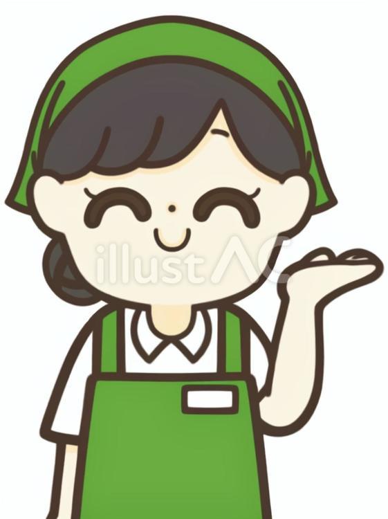 案内、紹介をする女性店員 女性,店員,スタッフのイラスト素材