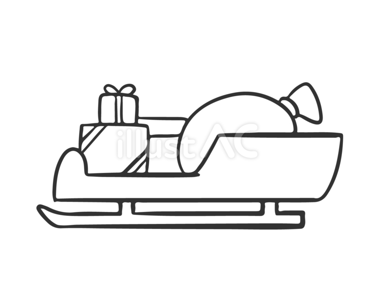 クリスマスの橇（モノクロ） 橇,そり,クリスマスのイラスト素材