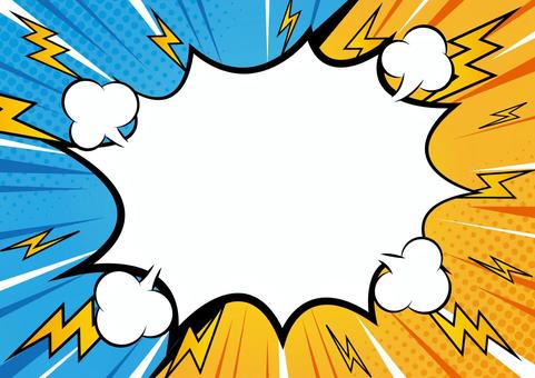 ギザギザの吹き出しと対戦イメージ ギザギザの吹き出しと対戦イメージ 吹き出し,爆発,煙,雷,稲妻,集中線,効果線,ポップ,ドット,フレームのイラスト素材