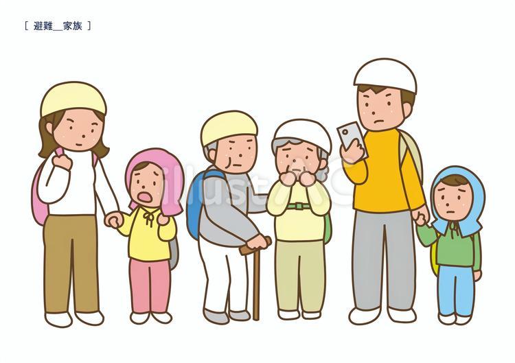 避難＿家族 避難,自然災害,災害のイラスト素材
