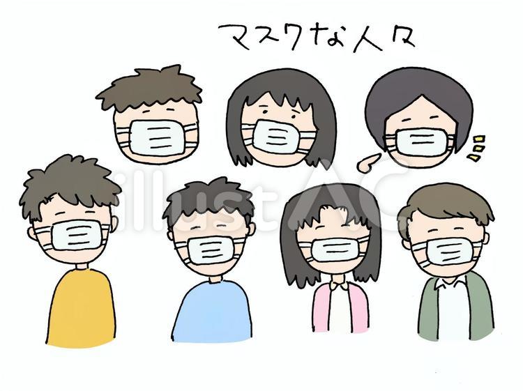 マスクな人びと マスク,人物,男性のイラスト素材