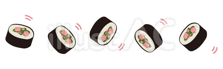 回るネギトロ巻き ネギトロ,寿司,和食のイラスト素材