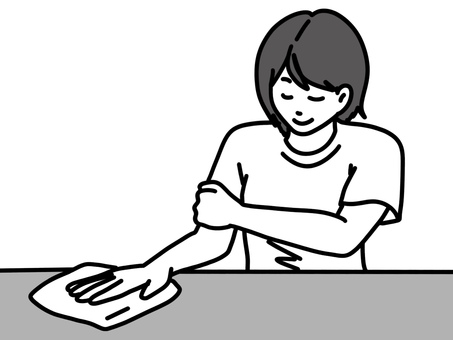 腱板を鍛えるワイピング運動 腱板,トレーニング,タオル,リハビリ,回復,体操,運動,鍛える,拭く,テーブルのイラスト素材