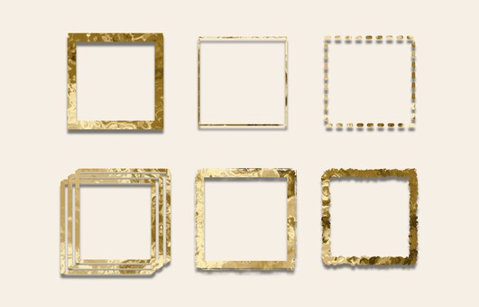 Illustration, gold, frame, square, 
