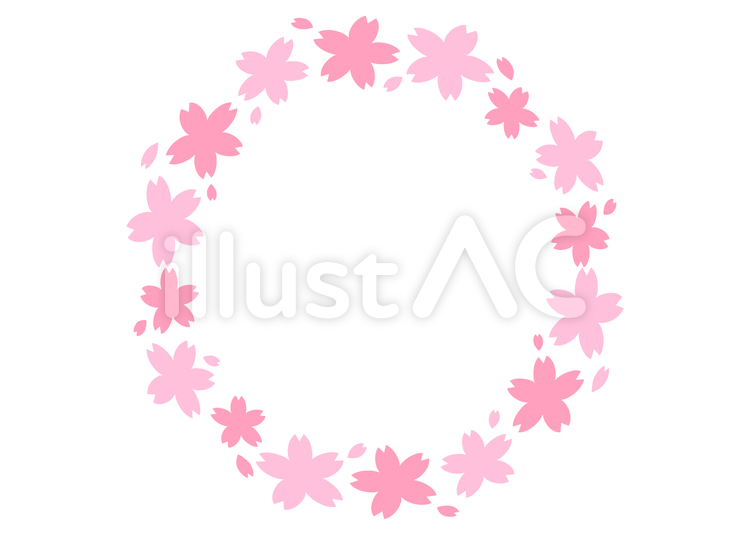 桜フレーム（円） 桜,春,フレームのイラスト素材