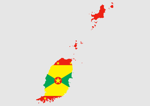 グレナダの地図（国旗柄） グレナダ,地図,国旗,外国,海外,地理,土地,国土,地形,世界のイラスト素材