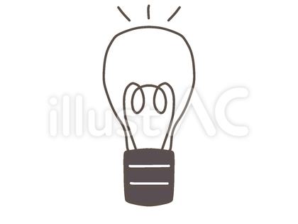 おしゃれな電球(白黒)