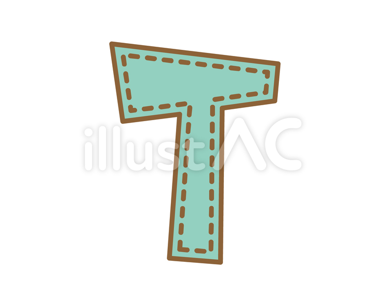 ワッペン風アルファベット　T アルファベット,t,イニシャルのイラスト素材