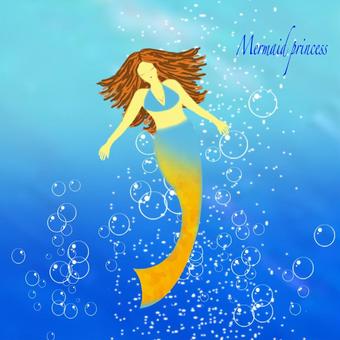 人魚姫 人魚,海,人魚姫,御伽話,泳ぐ,美しいのイラスト素材