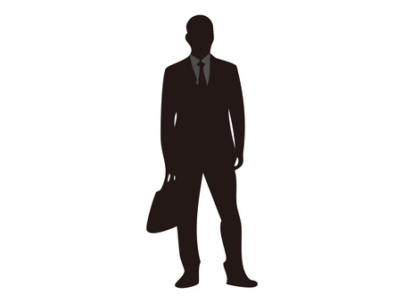 シルエット【ビジネスマン】1 人,全身,ビジネス,オフィス,サラリーマン,ビジネスマン,人間,立ち姿,仕事,素材のイラスト素材