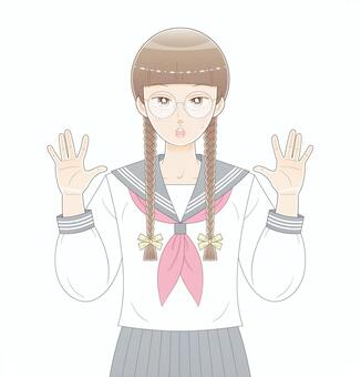 女子, fem, service étudiant, illustration, JPG and PNG