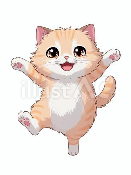 元気にダンスを踊る可愛い猫