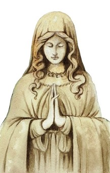 Watercolor painting, sculpture of mary, white background, JPG Watercolor painting, sculpture of mary, white background, maria, like, our lady, JPG