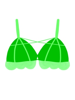 グリーンのブラジャー ブラジャー,グリーン,かわいい,レース,女性のイラスト素材