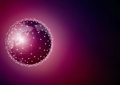 世界のデジタルネットワークのイメージ素材 デジタル,地球,世界,ネットワーク,テクノロジー,幾何学,ライン,スタイリッシュ,紫色,背景のイラスト素材